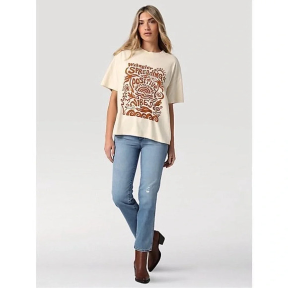 Wrangler Women’s Wild West 603 High Rise Straight Leg Distressed Jeans Size 34 - Picture 3 of 9